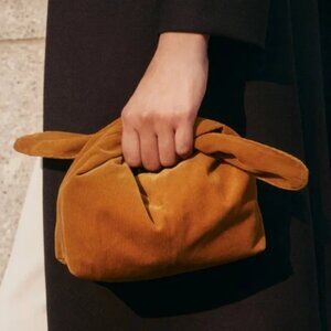 New Merit Beauty The Signature Bag Brown Corduroy Makeup Bag NWOT